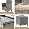 imageDevoko Patio Porch Furniture Sets 3 Pieces PE Rattan Wicker Chairs with Table Outdoor Garden Furniture Sets BrownRedGreyBeige