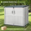 imageDevoko Resin Outdoor Storage Shed 34 Cu Ft Outdoor Storage Cabinet Without Shelf Waterproof Double Locks Resin Storage for Trash Can Garden Tools Pool Supplies BlackBeige