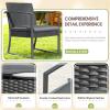 imageDevoko Resin Patio Furniture Set 3 Piece All Weather Outdoor Bistro Chairs with Cushions and Coffee Table for Outside Garden Balcony Porch BlackGrey