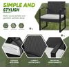 imageDevoko Resin Patio Furniture Set 3 Piece All Weather Outdoor Bistro Chairs with Cushions and Coffee Table for Outside Garden Balcony Porch BlackWhite