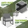 imageDevoko Resin Patio Furniture Set 3 Piece All Weather Outdoor Bistro Chairs with Cushions and Coffee Table for Outside Garden Balcony Porch BlackWhite