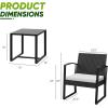 imageDevoko Resin Patio Furniture Set 3 Piece All Weather Outdoor Bistro Chairs with Cushions and Coffee Table for Outside Garden Balcony Porch BlackWhite