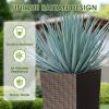 imageDevoko Resin Tall Planters for Outdoor Plants Set of 2 Large Taper Outdoor Planter Pots with 4 Drainage Holes Flower Pots Modern Decor for Porch Patio Backyard Home Garden Black 32quotBrown