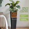 imageDevoko Resin Tall Planters for Outdoor Plants Set of 2 Large Taper Outdoor Planter Pots with 4 Drainage Holes Flower Pots Modern Decor for Porch Patio Backyard Home Garden Black 32quotBlack