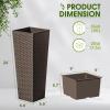 imageDevoko Resin Tall Planters for Outdoor Plants Set of 2 Large Taper Outdoor Planter Pots with 4 Drainage Holes Flower Pots Modern Decor for Porch Patio Backyard Home Garden Black 32quotBrown