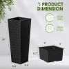imageDevoko Resin Tall Planters for Outdoor Plants Set of 2 Large Taper Outdoor Planter Pots with 4 Drainage Holes Flower Pots Modern Decor for Porch Patio Backyard Home Garden Black 32quotBlack