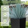 imageDevoko Resin Tall Planters for Outdoor Plants Set of 2 Large Taper Outdoor Planter Pots with 4 Drainage Holes Flower Pots Modern Decor for Porch Patio Backyard Home Garden Black 32quotBlack