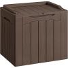 imageDevoko 30 Gallon Resin Deck Box Outdoor Indoor Waterproof Storage Box for Patio Furniture Pool Accessories Storage for Cushion Garden Tools 30 Gallon BrownBrown