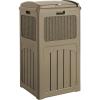 imageDevoko 33 Gallon Outdoor Trash Can with Dual Lid Heavy Duty Waterproof Resin Garbage Bins Outside Hideaway Waste Bins for Patio Outside Pool Backyard and Deck 1 BlackBrown