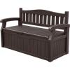 imageDevoko 80 Gallon Storage Bench Deck Box Lockable for Patio Furniture Garden Decor and Outdoor Seating for Cushions Garden Tools and Pool Supplies BlackBrown