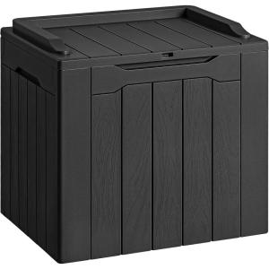 imageDevoko 30 Gallon Resin Deck Box Outdoor Indoor Waterproof Storage Box for Patio Furniture Pool Accessories Storage for Cushion Garden Tools 30 Gallon BrownBlack