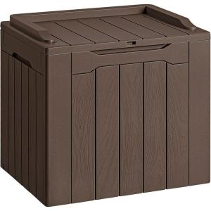 imageDevoko 30 Gallon Resin Deck Box Outdoor Indoor Waterproof Storage Box for Patio Furniture Pool Accessories Storage for Cushion Garden Tools 30 Gallon BrownBrown