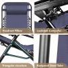 imageDevoko Set of 2 Zero Gravity Lounge Chairs Outdoor Folding Adjustable Steel Mesh Recliner Chairs with Cup Holder ampamp Removable Pillow for Patio Garden Lawn Beach BeigeDark Blue