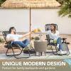imageDevoko Set of 2 Zero Gravity Lounge Chairs Outdoor Folding Adjustable Steel Mesh Recliner Chairs with Cup Holder ampamp Removable Pillow for Patio Garden Lawn Beach BeigeDoublegrey