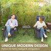 imageDevoko Set of 2 Zero Gravity Lounge Chairs Outdoor Folding Adjustable Steel Mesh Recliner Chairs with Cup Holder ampamp Removable Pillow for Patio Garden Lawn Beach BeigeDark Blue