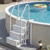 imageDevoko Above Ground Pool Ladder with NonSlip Steps Heavy Duty Swimming Pool Ladder with Double Handrailsamp4 Stairs for 48 to 54 inch Inground and Pools Above Ground WhiteWhite