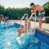 imageDevoko Above Ground Pool Ladder with NonSlip Steps Heavy Duty Swimming Pool Ladder with Double Handrailsamp4 Stairs for 48 to 54 inch Inground and Pools Above Ground WhiteWhite