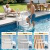 imageDevoko Above Ground Pool Ladder with NonSlip Steps Heavy Duty Swimming Pool Ladder with Double Handrailsamp4 Stairs for 48 to 54 inch Inground and Pools Above Ground WhiteWhite