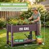 imageDevoko Elevated Resin Raised Garden Bed with Divider Outdoor Planter Box Stand with Drainage Holes Ergonomic Height and Bottom Storage Shelf for Flowers Vegetables and Herbs BrownBrown
