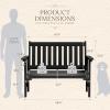 imageDevoko Outdoor Bench HDPE Garden Bench Weatherproof 2Person Heavy Duty Patio Bench for Outdoors Patio Porch Backyard BlackBlack