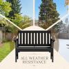 imageDevoko Outdoor Bench HDPE Garden Bench Weatherproof 2Person Heavy Duty Patio Bench for Outdoors Patio Porch Backyard BlackBlack