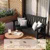 imageDevoko Outdoor Bench HDPE Garden Bench Weatherproof 2Person Heavy Duty Patio Bench for Outdoors Patio Porch Backyard BlackBlack