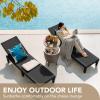 imageDevoko Outdoor Chaise Lounge Chair Set of 2 with 5Position Adjustable Back Waterproof amp Lightweight PP Lounge Chairs for Outside Pool Patio BlackBlack