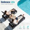 imageDevoko Outdoor Chaise Lounge Chair Set of 2 with 5Position Adjustable Back Waterproof amp Lightweight PP Lounge Chairs for Outside Pool Patio BlackBlack