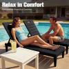 imageDevoko Outdoor Chaise Lounge Chair Set of 2 with 5Position Adjustable Back Waterproof amp Lightweight PP Lounge Chairs for Outside Pool Patio BlackBlack