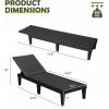 imageDevoko Outdoor Chaise Lounge Chair Set of 2 with 5Position Adjustable Back Waterproof amp Lightweight PP Lounge Chairs for Outside Pool Patio BlackBlack