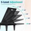 imageDevoko Outdoor Chaise Lounge Chair Set of 2 with 5Position Adjustable Back Waterproof amp Lightweight PP Lounge Chairs for Outside Pool Patio BlackBlack