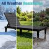 imageDevoko Outdoor Chaise Lounge Chair Set of 2 with 5Position Adjustable Back Waterproof amp Lightweight PP Lounge Chairs for Outside Pool Patio BlackBlack
