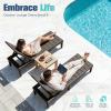 imageDevoko Outdoor Chaise Lounge Chair Set of 2 with 5Position Adjustable Back Waterproof amp Lightweight PP Lounge Chairs for Outside Pool Patio BlackDeep Brown