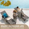 imageDevoko Outdoor Chaise Lounge Chair Set of 2 with 5Position Adjustable Back Waterproof amp Lightweight PP Lounge Chairs for Outside Pool Patio BlackDeep Brown