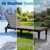 imageDevoko Outdoor Chaise Lounge Chair Set of 2 with 5Position Adjustable Back Waterproof amp Lightweight PP Lounge Chairs for Outside Pool Patio BlackDeep Brown