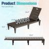 imageDevoko Outdoor Chaise Lounge Chair Set of 2 with 5Position Adjustable Back Waterproof amp Lightweight PP Lounge Chairs for Outside Pool Patio BlackDeep Brown