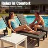 imageDevoko Outdoor Chaise Lounge Chair Set of 2 with 5Position Adjustable Back Waterproof amp Lightweight PP Lounge Chairs for Outside Pool Patio BlackDeep Brown