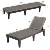 imageDevoko Outdoor Chaise Lounge Chair Set of 2 with 5Position Adjustable Back Waterproof amp Lightweight PP Lounge Chairs for Outside Pool Patio BlackDeep Brown