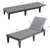 imageDevoko Outdoor Chaise Lounge Chair Set of 2 with 5Position Adjustable Back Waterproof amp Lightweight PP Lounge Chairs for Outside Pool Patio BlackLight Grey