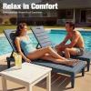 imageDevoko Outdoor Chaise Lounge Chair Set of 2 with 5Position Adjustable Back Waterproof amp Lightweight PP Lounge Chairs for Outside Pool Patio BlackLight Grey