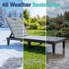 imageDevoko Outdoor Chaise Lounge Chair Set of 2 with 5Position Adjustable Back Waterproof amp Lightweight PP Lounge Chairs for Outside Pool Patio BlackLight Grey
