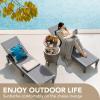 imageDevoko Outdoor Chaise Lounge Chair Set of 2 with 5Position Adjustable Back Waterproof amp Lightweight PP Lounge Chairs for Outside Pool Patio BlackLight Grey