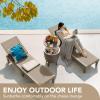 imageDevoko Outdoor Chaise Lounge Chair Set of 2 with 5Position Adjustable Back Waterproof amp Lightweight PP Lounge Chairs for Outside Pool Patio BlackLight Brown