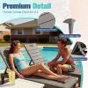 imageDevoko Outdoor Chaise Lounge Chair Set of 2 with 5Position Adjustable Back Waterproof amp Lightweight PP Lounge Chairs for Outside Pool Patio BlackLight Brown