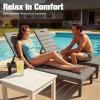 imageDevoko Outdoor Chaise Lounge Chair Set of 2 with 5Position Adjustable Back Waterproof amp Lightweight PP Lounge Chairs for Outside Pool Patio BlackLight Brown