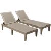 imageDevoko Outdoor Chaise Lounge Chair Set of 2 with 5Position Adjustable Back Waterproof amp Lightweight PP Lounge Chairs for Outside Pool Patio BlackLight Brown