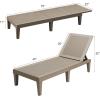 imageDevoko Outdoor Chaise Lounge Chair Set of 2 with 5Position Adjustable Back Waterproof amp Lightweight PP Lounge Chairs for Outside Pool Patio BlackLight Brown