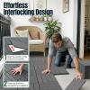 imageDevoko Plastic Interlocking Deck Tiles 36 Pack 12x12 Waterproof Patio Flooring Tiles Outdoor Deck Tiles for Porch Balcony Poolside Backyard 36 Dark GrayDark Gray