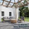 imageDevoko Plastic Interlocking Deck Tiles 36 Pack 12x12 Waterproof Patio Flooring Tiles Outdoor Deck Tiles for Porch Balcony Poolside Backyard 36 Dark GrayDark Gray