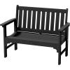 imageDevoko Outdoor Bench HDPE Garden Bench Weatherproof 2Person Heavy Duty Patio Bench for Outdoors Patio Porch Backyard BlackBlack